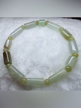 Natural Grade A Burmese Jadeite Bracelet – Barrel & Round Beads